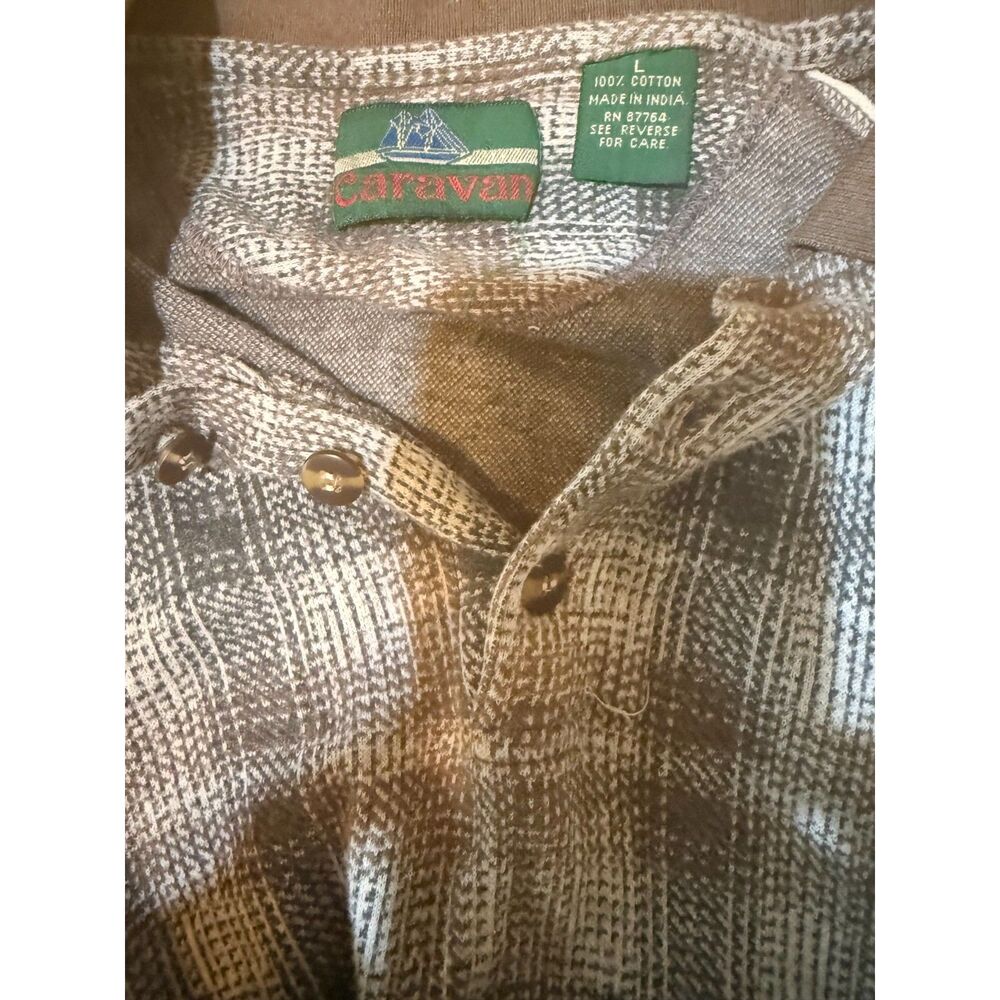 🔥 Vintage Caravan Long Sleeve Polo Sweater/Shirt 🔥 Size Large - Picture 3 of 3